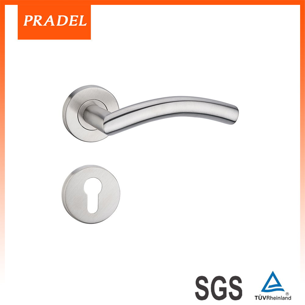 Stinless steel door handle on rosette