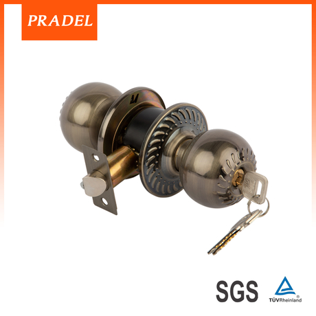 Iron Material Round Ball Lock Type Cylindrical Door Knob Round Door Lock With Key for Household Door